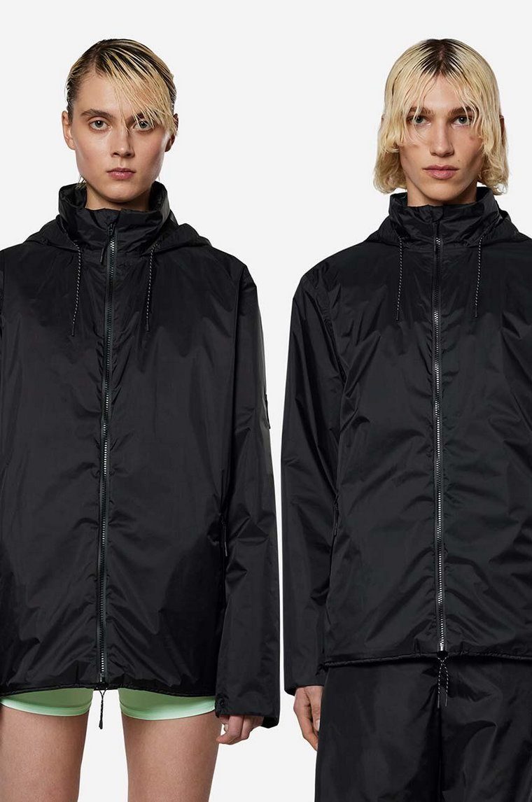 Rains kurtka Fuse Jacket 15400 damska kolor czarny przejściowa oversize 15400-BLACK.