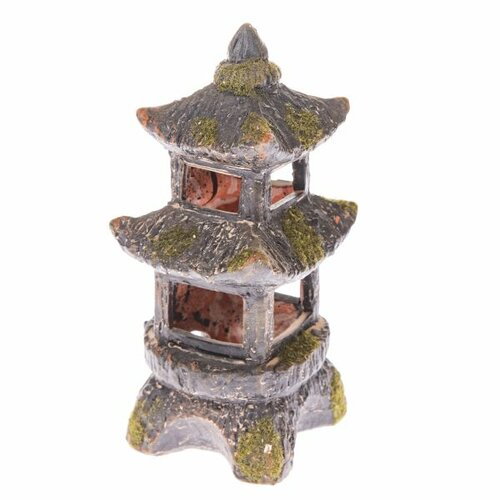 Ceramiczny świecznik na świeczki tea light Pagoda, 9,5 x 19,5 x 9 cm
