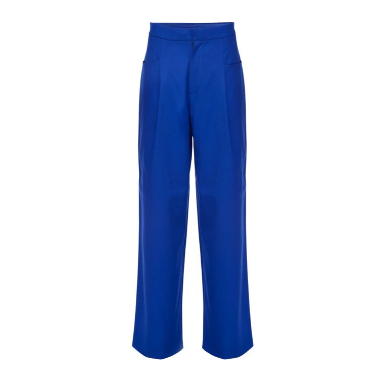 Szerokie spodnie z wełny elektryczny niebieski Nineminutes