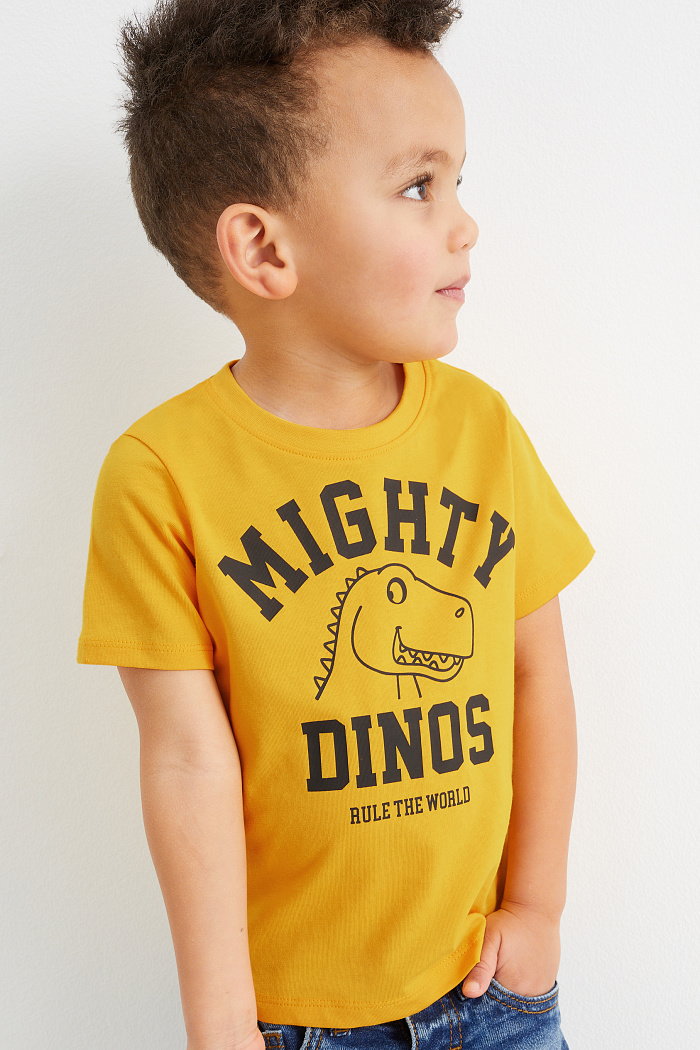 C&A Wielopak, 5 szt.-dinozaur-koszulka z krótkim rękawem, żółty, Rozmiar: 116