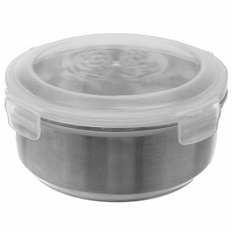 Pojemnik kuchenny stalowy okrągły z pokrywką miska do przechowywania żywności szczelny 1200 ml kod: O-127538