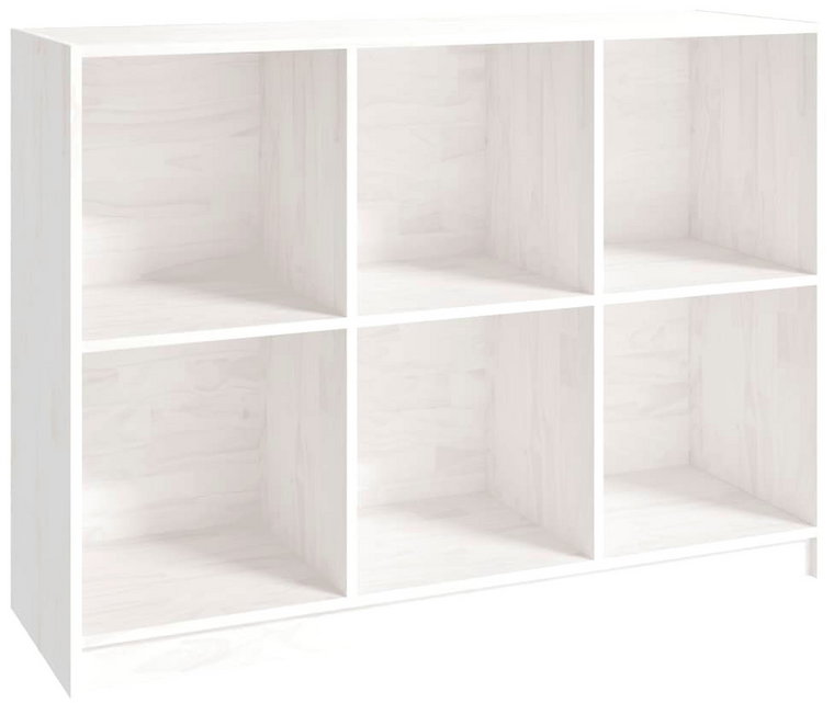 Biały drewniany poziomy regał na książki - Ejos 6X