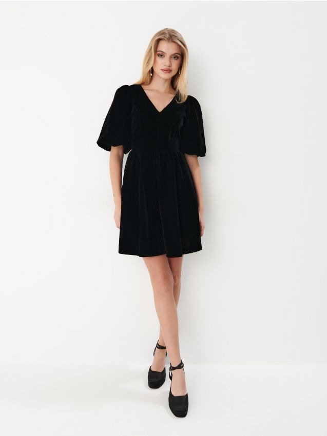 Mohito - Welurowa sukienka mini - czarny