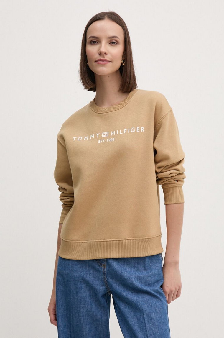 Tommy Hilfiger bluza damska kolor beżowy z nadrukiem