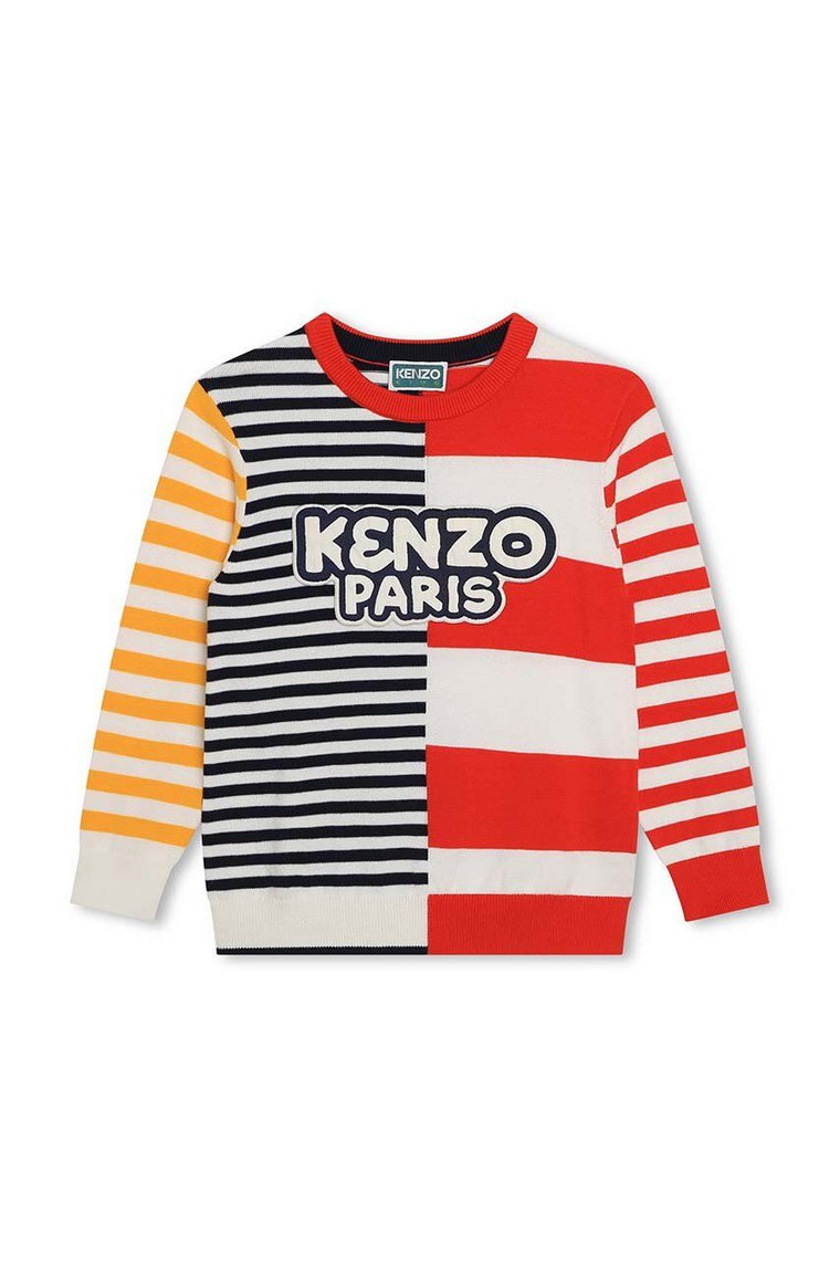 Kenzo Kids sweter bawełniany dziecięcy kolor czerwony lekki