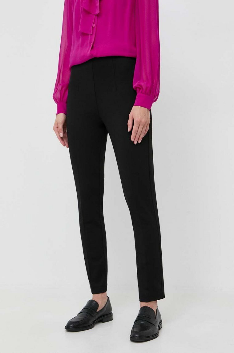 Twinset spodnie damskie kolor czarny dopasowane high waist