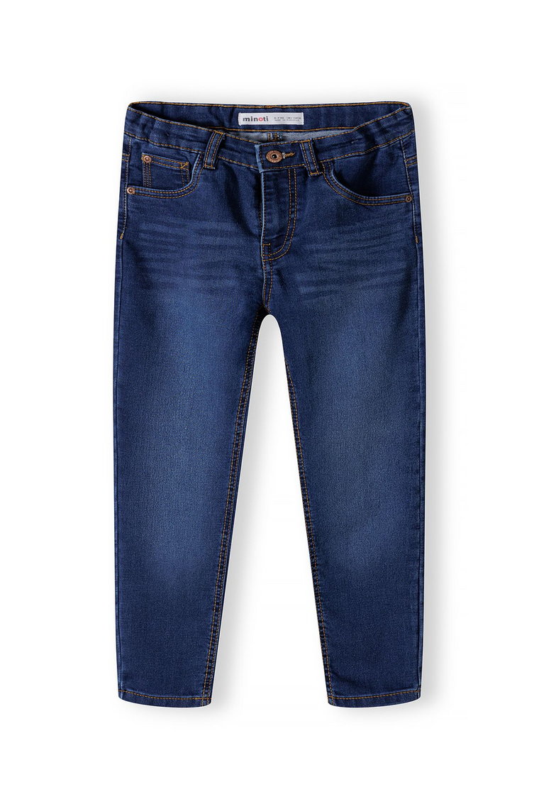 Ciemnoniebieskie klasyczne jeansy dopasowane chłopięce