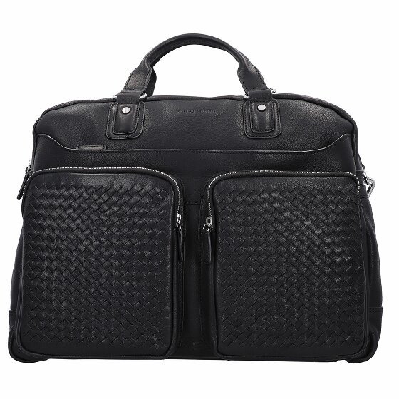bugatti Woven Briefcase Leather 48 cm schwarz