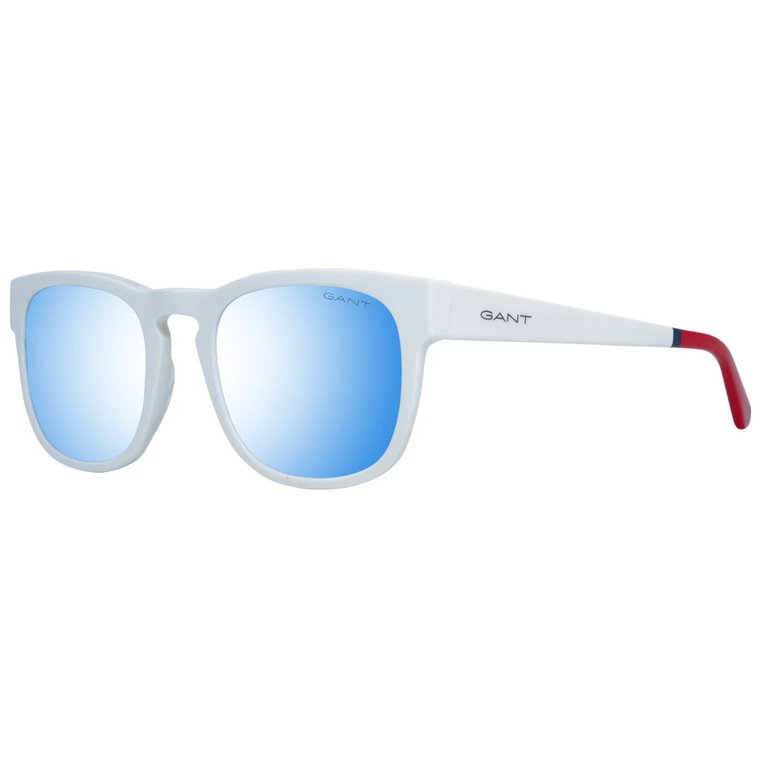 Białe męskie okulary przeciwsłoneczne z lustrzanymi soczewkami Gant