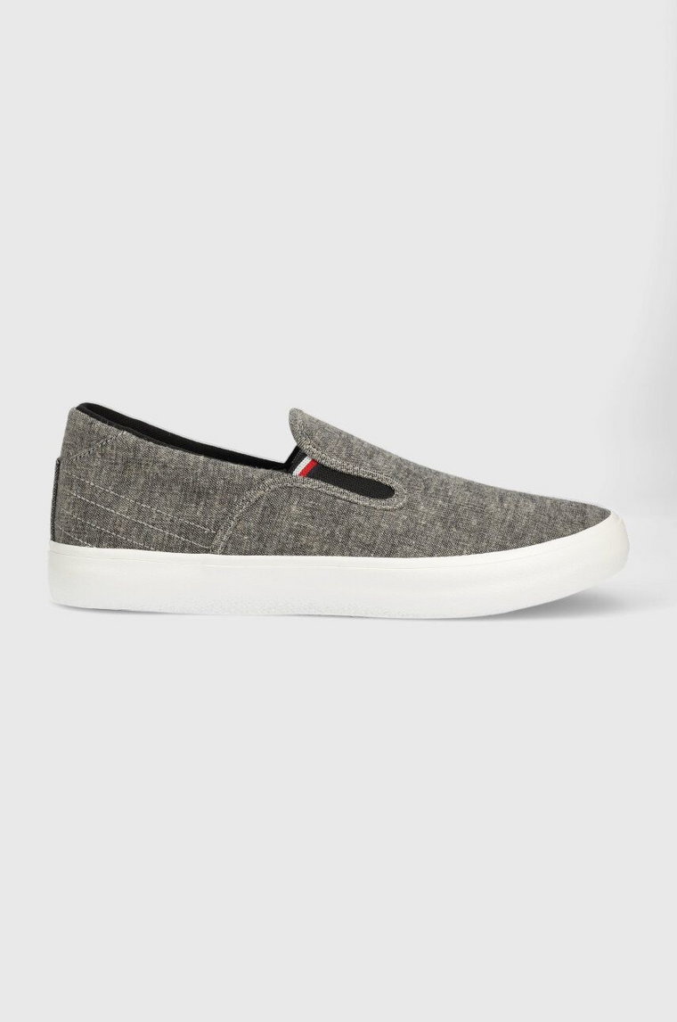 Tommy Hilfiger tenisówki TH HI VULC CORE LOW SLIP ON męskie kolor brązowy