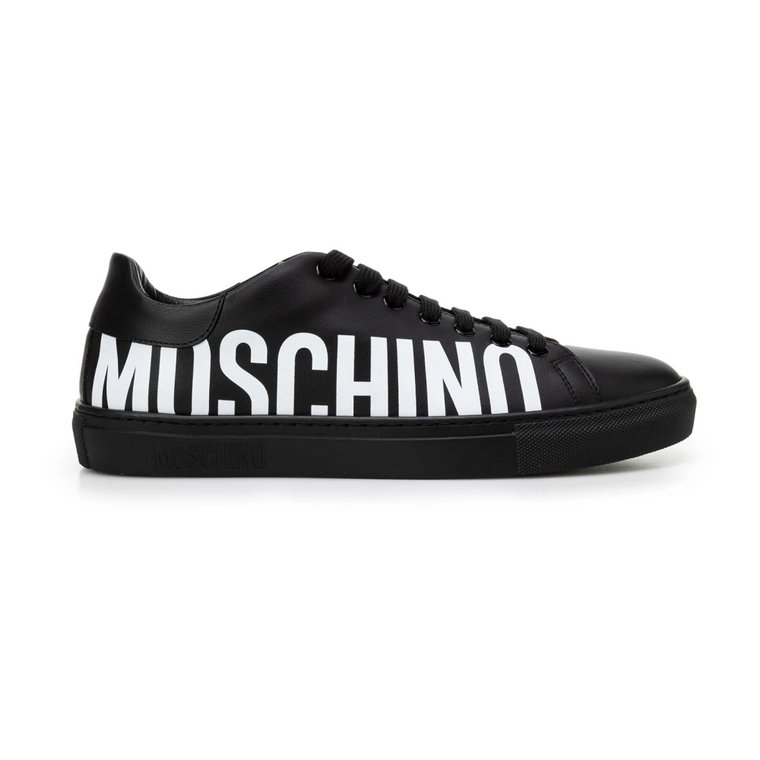 Czarne Sneakersy z Pinafore Metalową Szerokością Moschino