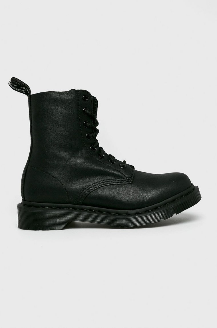 Dr. Martens workery skórzane 1460 Pascal MONO damskie kolor czarny na płaskim obcasie 24479001