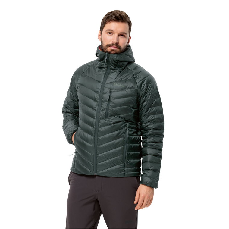 Męska kurtka puchowa Jack Wolfskin PASSAMANI DOWN HOODY M black olive - M