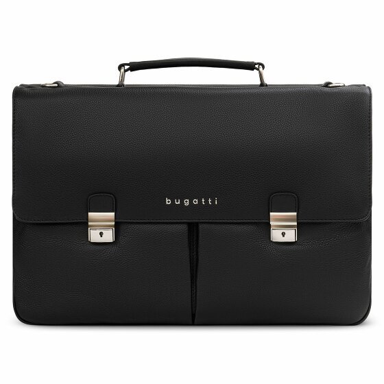 bugatti Valencia Briefcase XL Leather 3 komory 43 cm przegroda na laptopa black