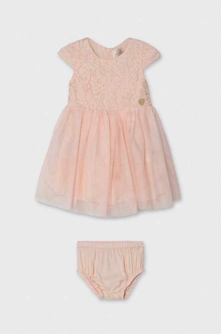 Guess sukienka niemowlęca kolor pomarańczowy mini rozkloszowana