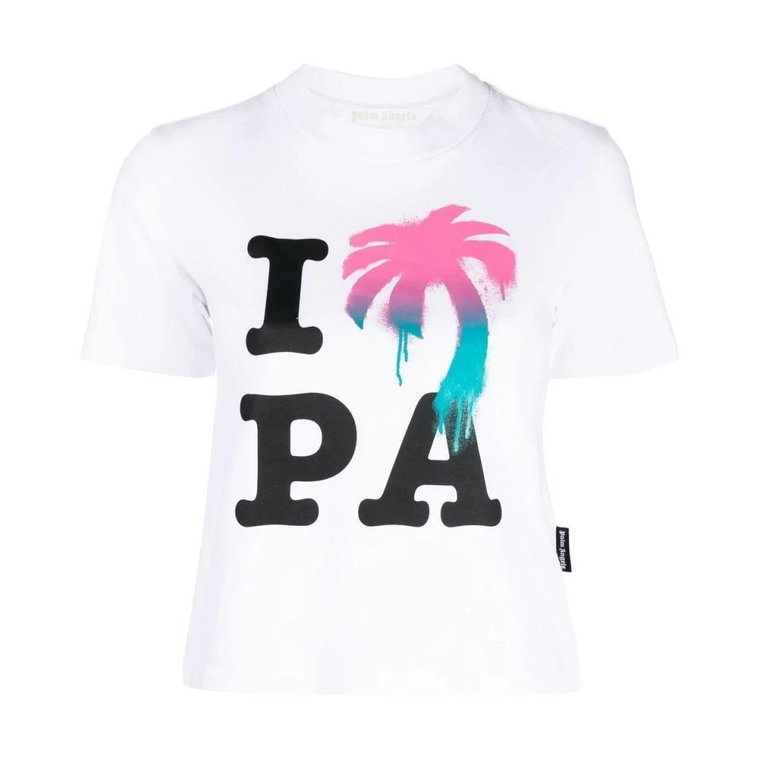 I Love PA Slim Tee - Modna Koszulka z Grafiką dla Kobiet Palm Angels