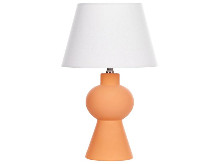 Lampa stołowa ceramiczna pomarańczowa FABILOS