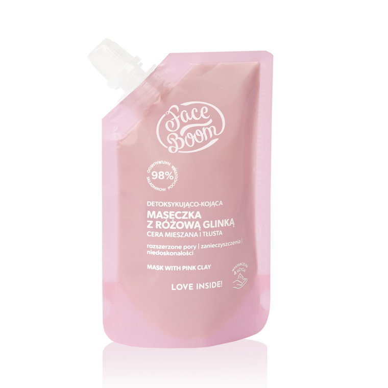 FaceBoom Detoksykująco-kojąca maseczka z różową glinką Oczyszczająca Kompanka