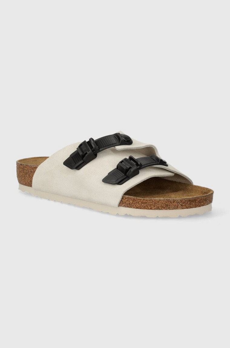 Birkenstock klapki zamszowe Zürich męskie kolor beżowy 1026773