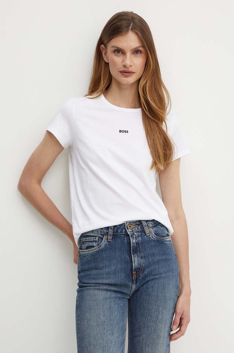 BOSS t-shirt bawełniany kolor biały