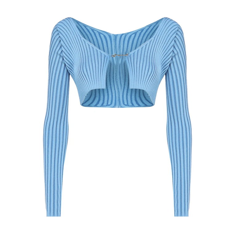 Pralu Crop Cardigan - Niebieski Jacquemus