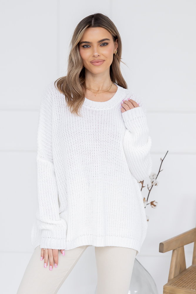 Biały Sweter oversize FENERIO