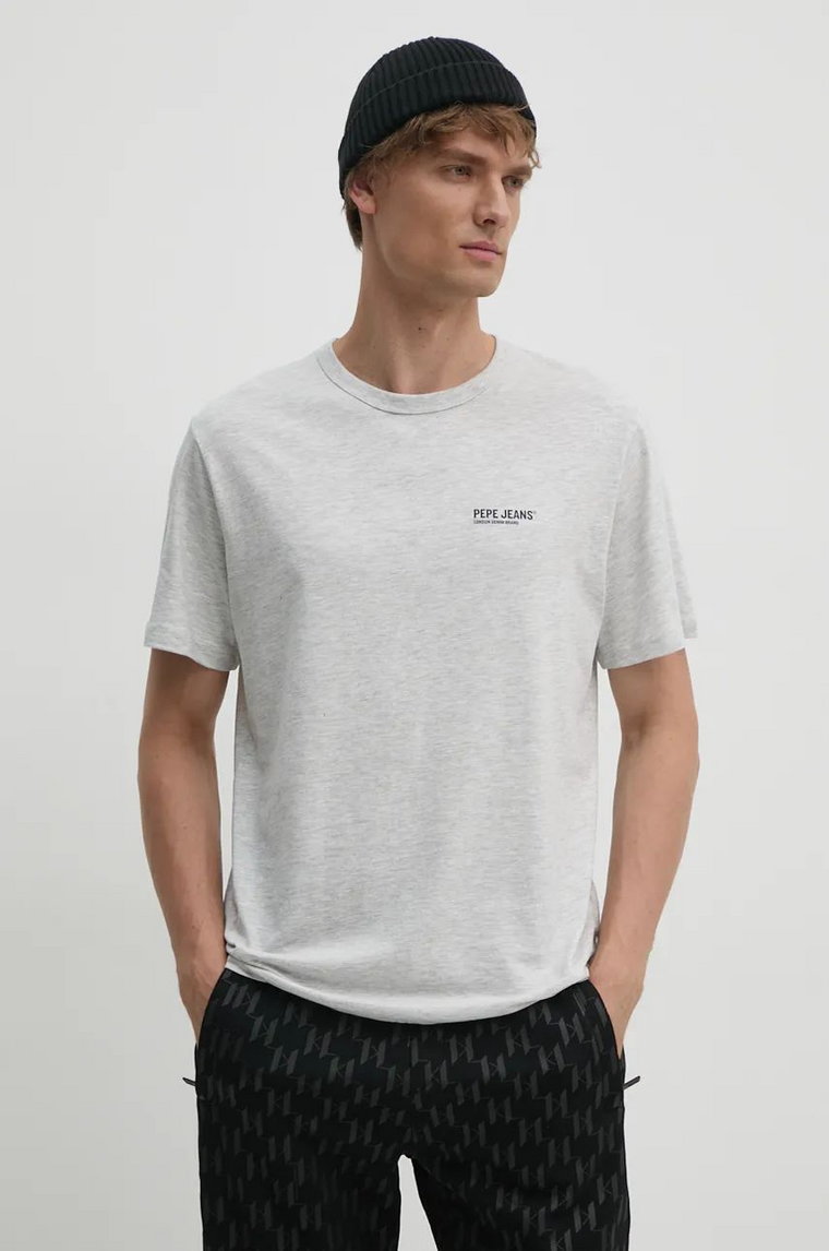 Pepe Jeans t-shirt bawełniany SAM TEE męski kolor szary z nadrukiem PM509433