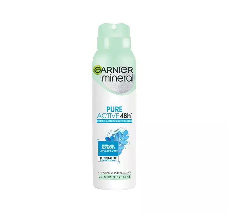 GARNIER MINERAL PURE ACTIVE 48H ANTYPERSPIRANT W SPRAYU DLA KOBIET 150ML