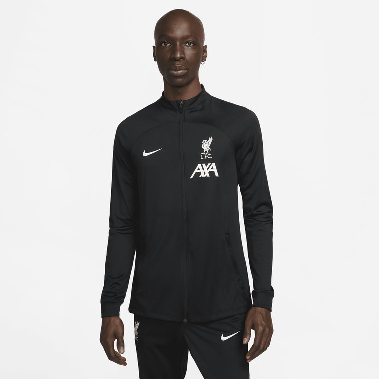 Męska dresowa bluza piłkarska z dzianiny Liverpool F.C. Strike Nike Dri-FIT - Czerń