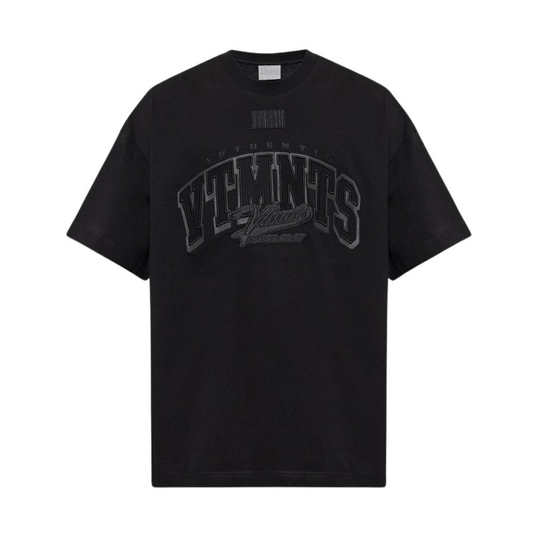 Czarna bawełniana koszulka oversize Vtmnts