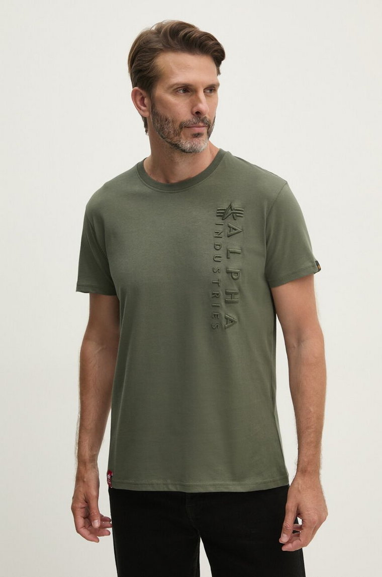 Alpha Industries t-shirt bawełniany męski kolor zielony wzorzysty 138500