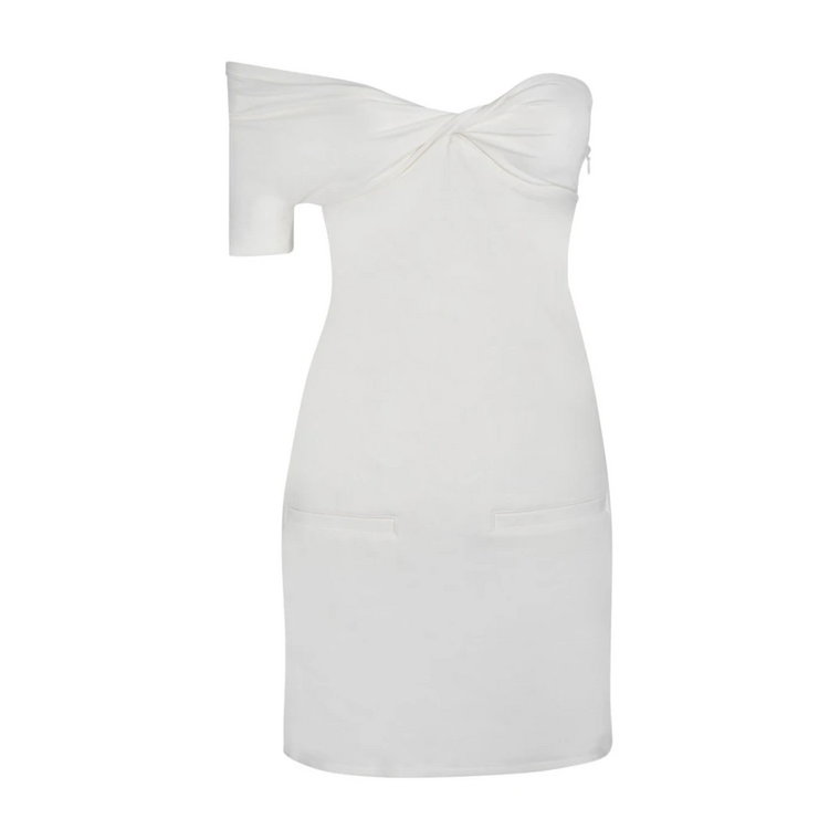 Biała Sukienka Mini z Zakrętem Courrèges