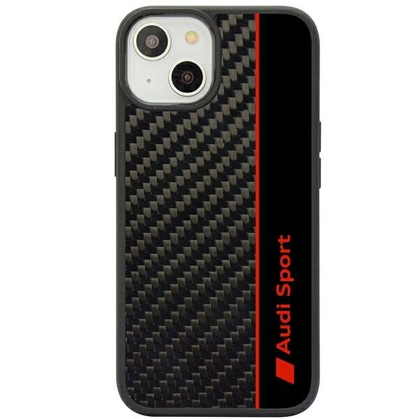 Audi Carbon Fiber Stripe iPhone 14 / 15 / 13 6.1" czarny/black hardcase AUS-TPUPCIP14-R8/D1-BK