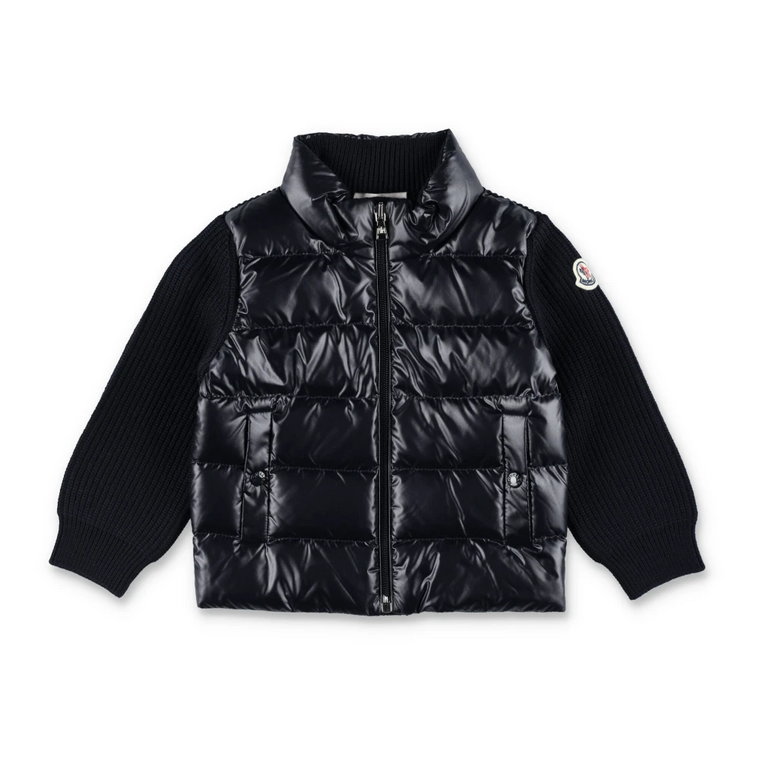 Granatowy Sweter Zamek Aw24 Moncler