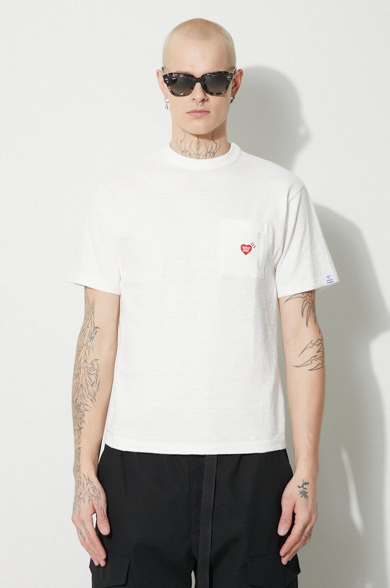 Human Made t-shirt bawełniany Pocket męski kolor biały gładki HM26CS003