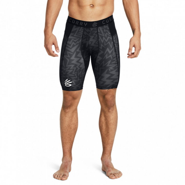 Męskie legginsy krótkie treningowe Under Armour UA Curry HG Prtd Shorts - czarne