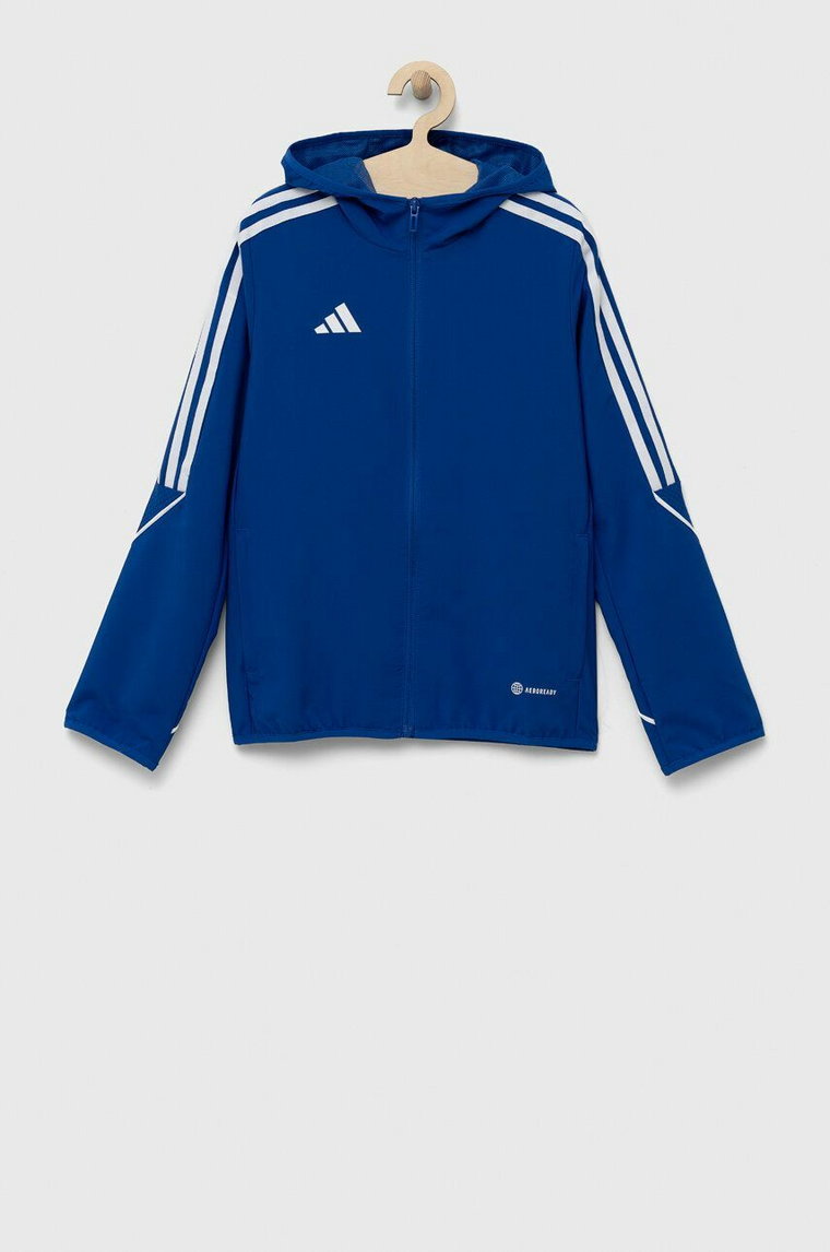 adidas Performance bluza dziecięca TIRO23 L WB Y kolor niebieski z kapturem gładka