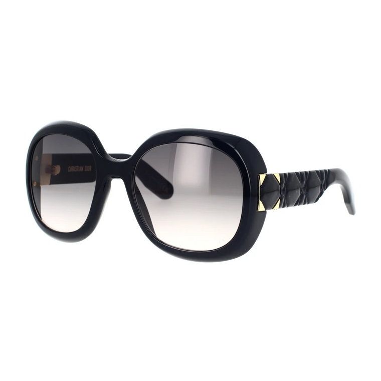 Nowoczesne okrągłe okulary przeciwsłoneczne z motywem Cannage Dior