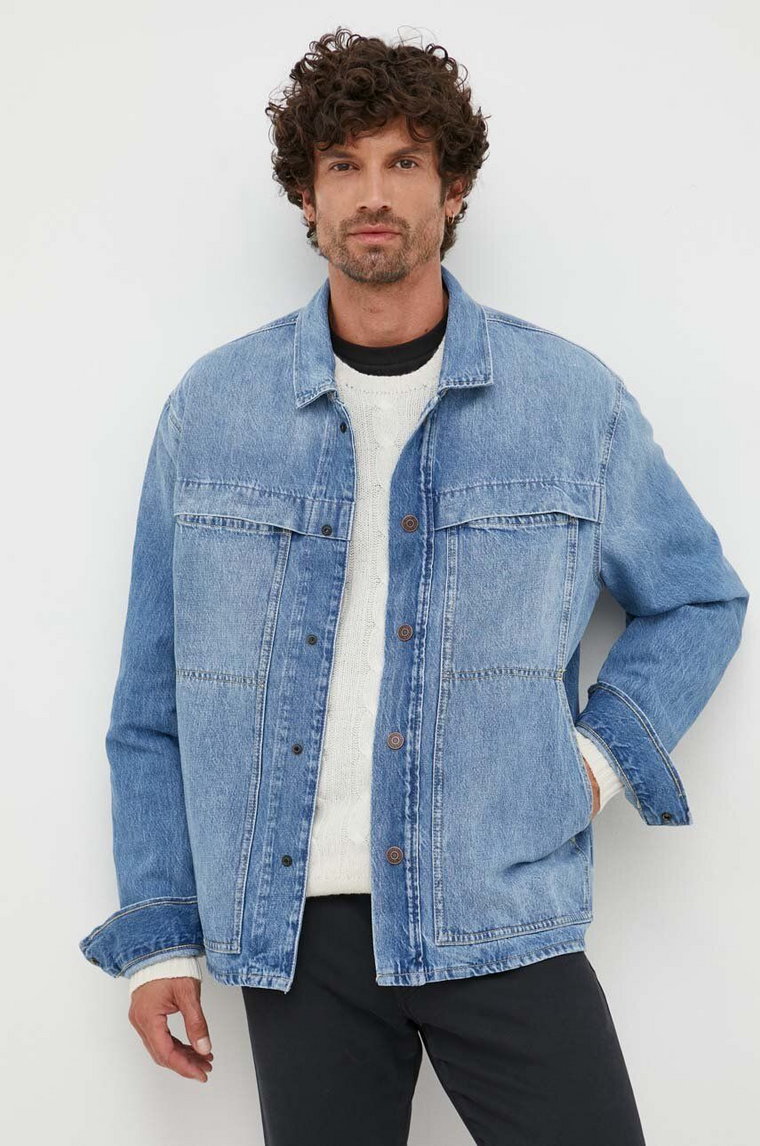 Pepe Jeans kurtka jeansowa męska kolor niebieski przejściowa