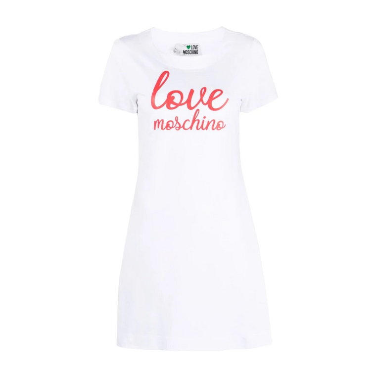 Sukienka z bawełnianą koszulką z nadrukiem logo Love Moschino