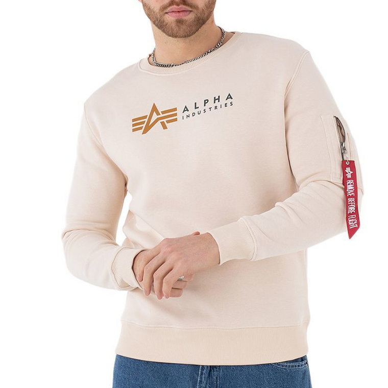 Bluza Alpha Industries Label Sweater 118312578 - beżowa