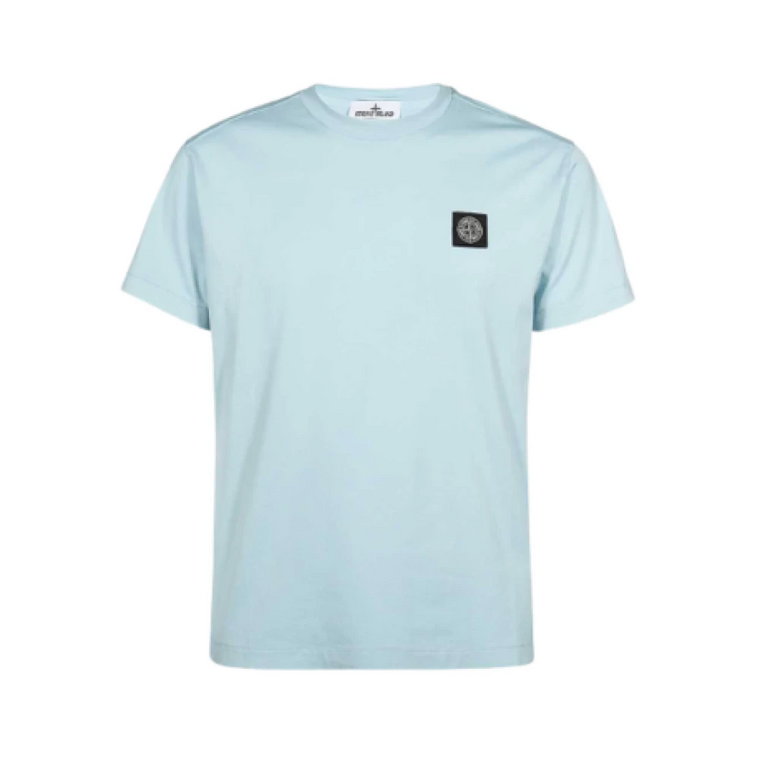 Ikoniczna Niebieska Koszulka - Rozmiar: L, Kolor: SKY Blue Stone Island