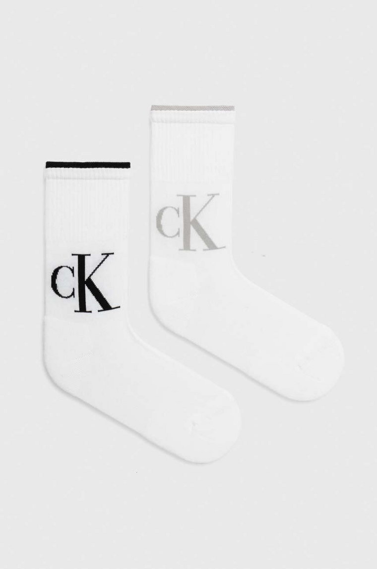 Calvin Klein Jeans skarpetki 2-pack damskie kolor biały