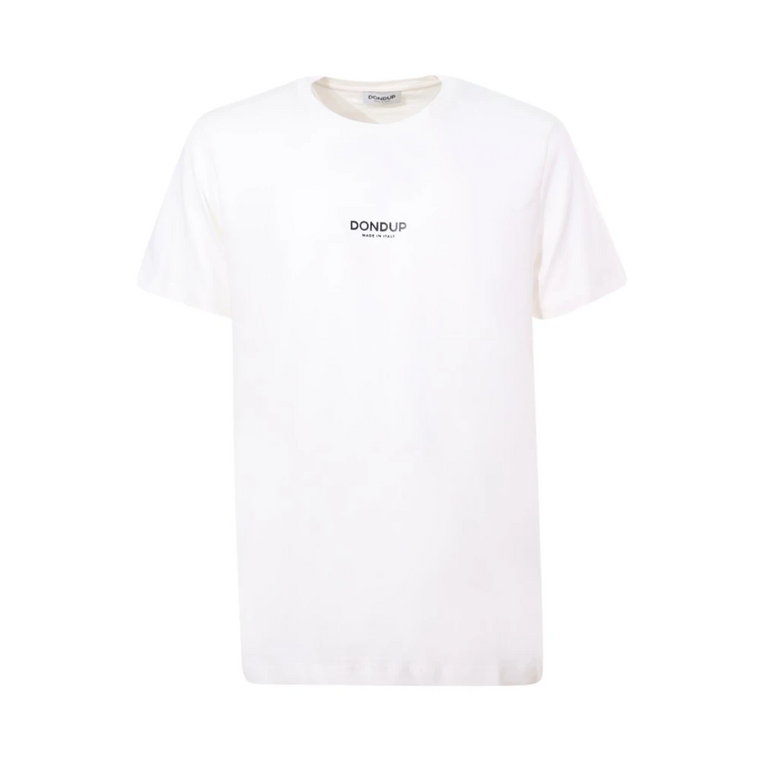 Biała Koszulka z Logo, Regular Fit Dondup