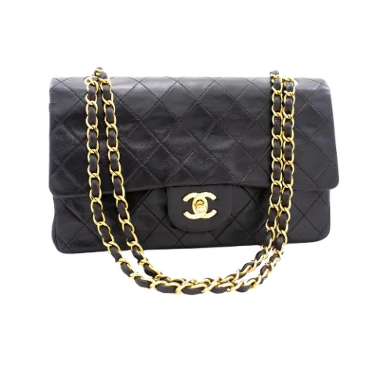 Używana Czarna Skórzana Torba Chanel Flap Chanel Vintage