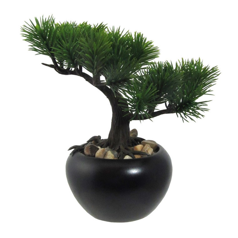 Sztuczne bonsai Sosna w doniczce zielony, 19 cm