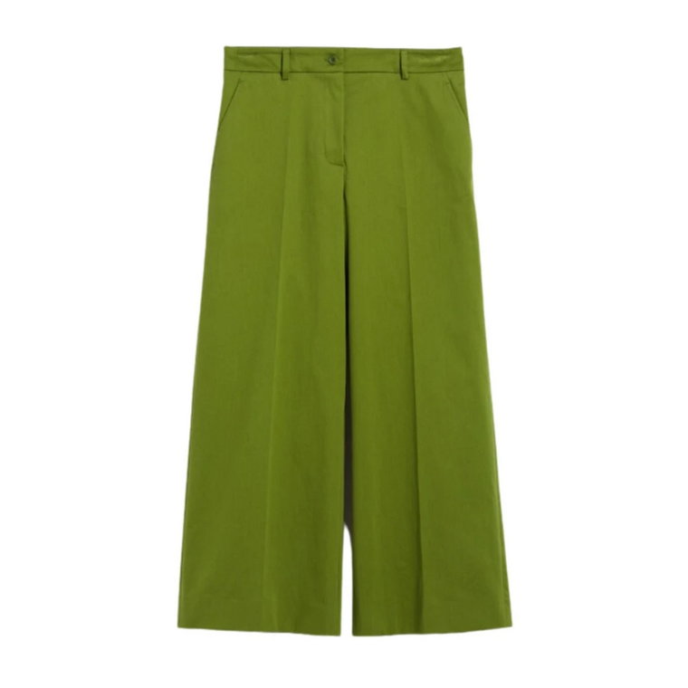 Zielone spodnie z prostymi nogawkami Max Mara