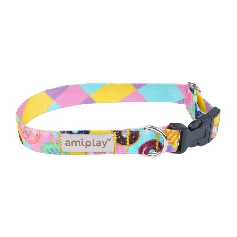 Amiplay BeHappy Obroża regulowana M 25-40 x 2cm donut