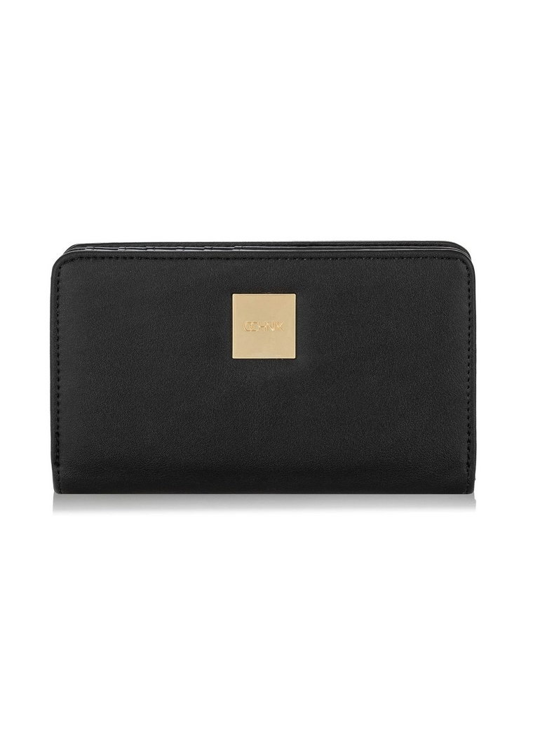 Czarny portfel damski z logo