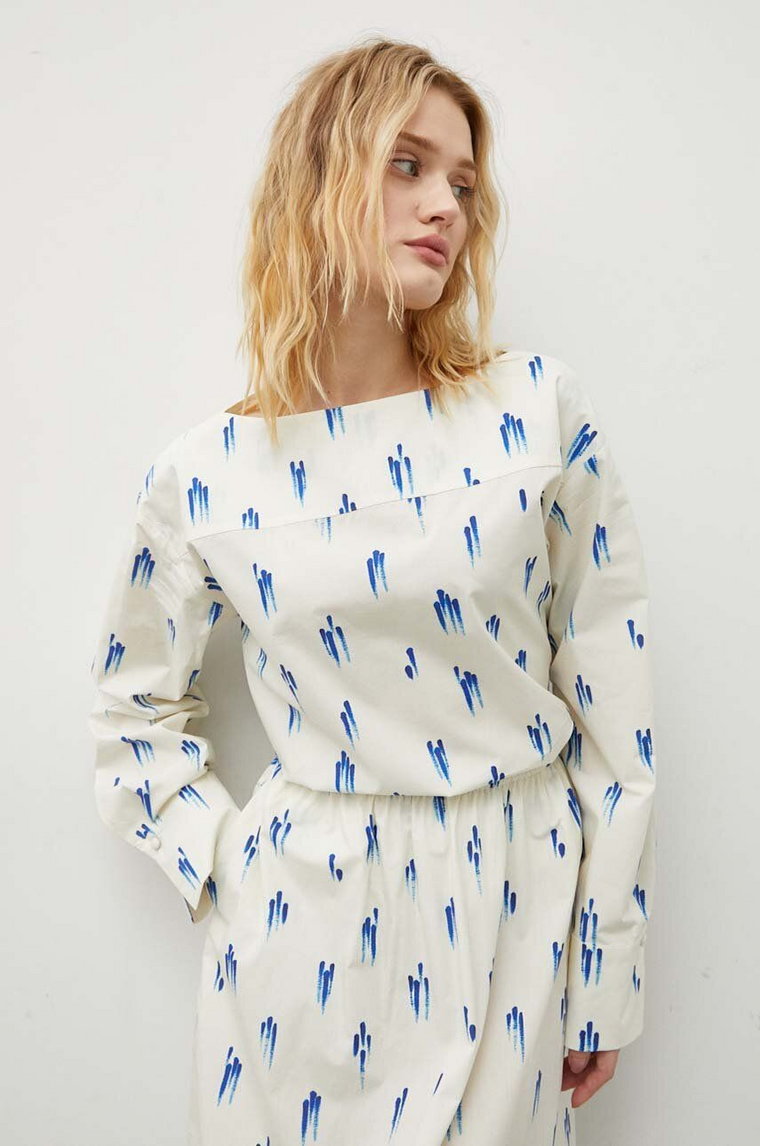 Lovechild bluzka bawełniana damska kolor beżowy wzorzysta